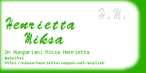 henrietta miksa business card